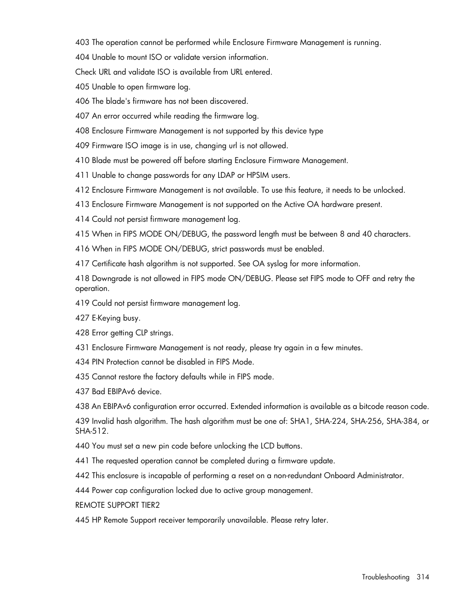 HP Onboard Administrator User Manual | Page 314 / 347