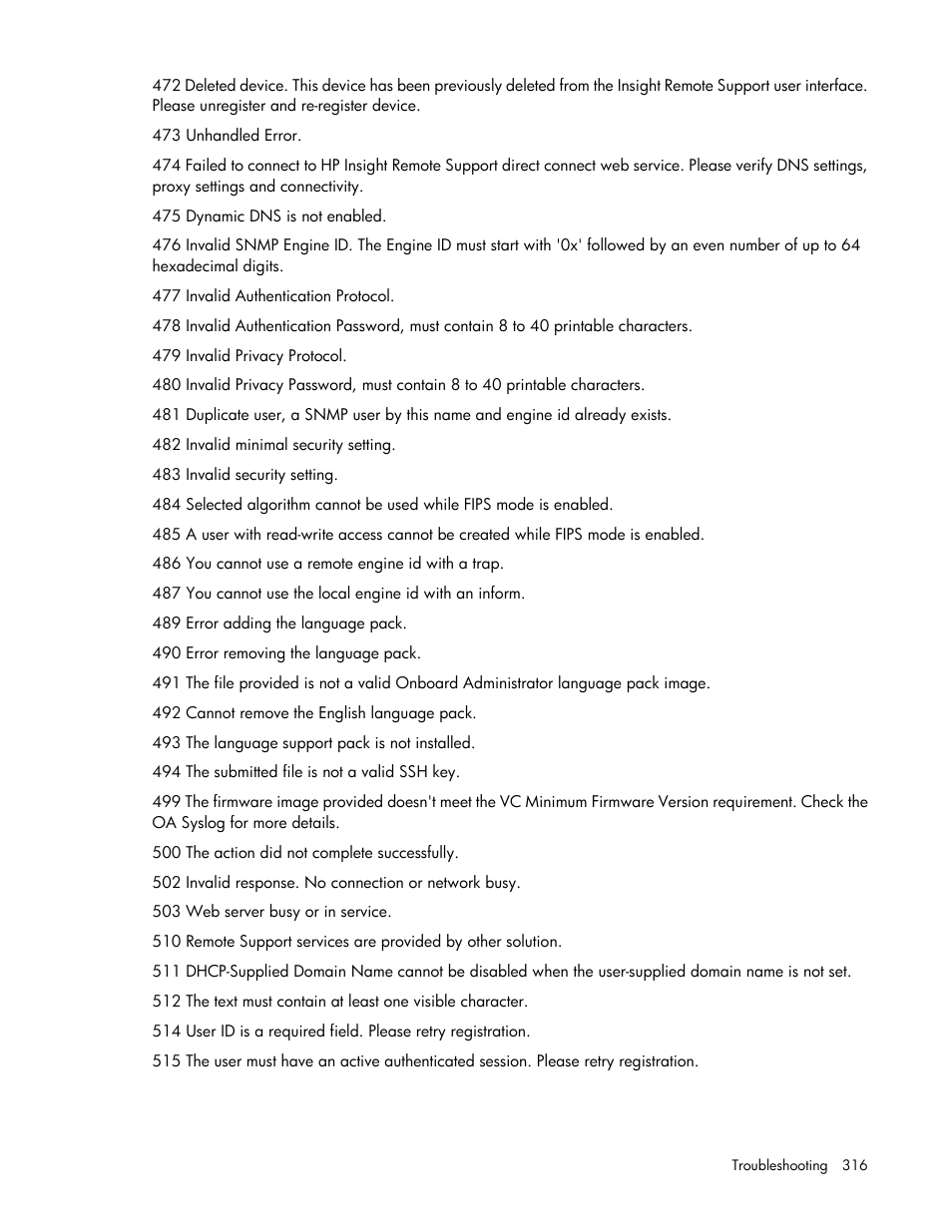 HP Onboard Administrator User Manual | Page 316 / 347