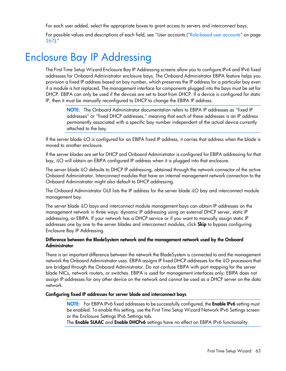 Enclosure bay ip addressing | HP Onboard Administrator User Manual | Page 63 / 347