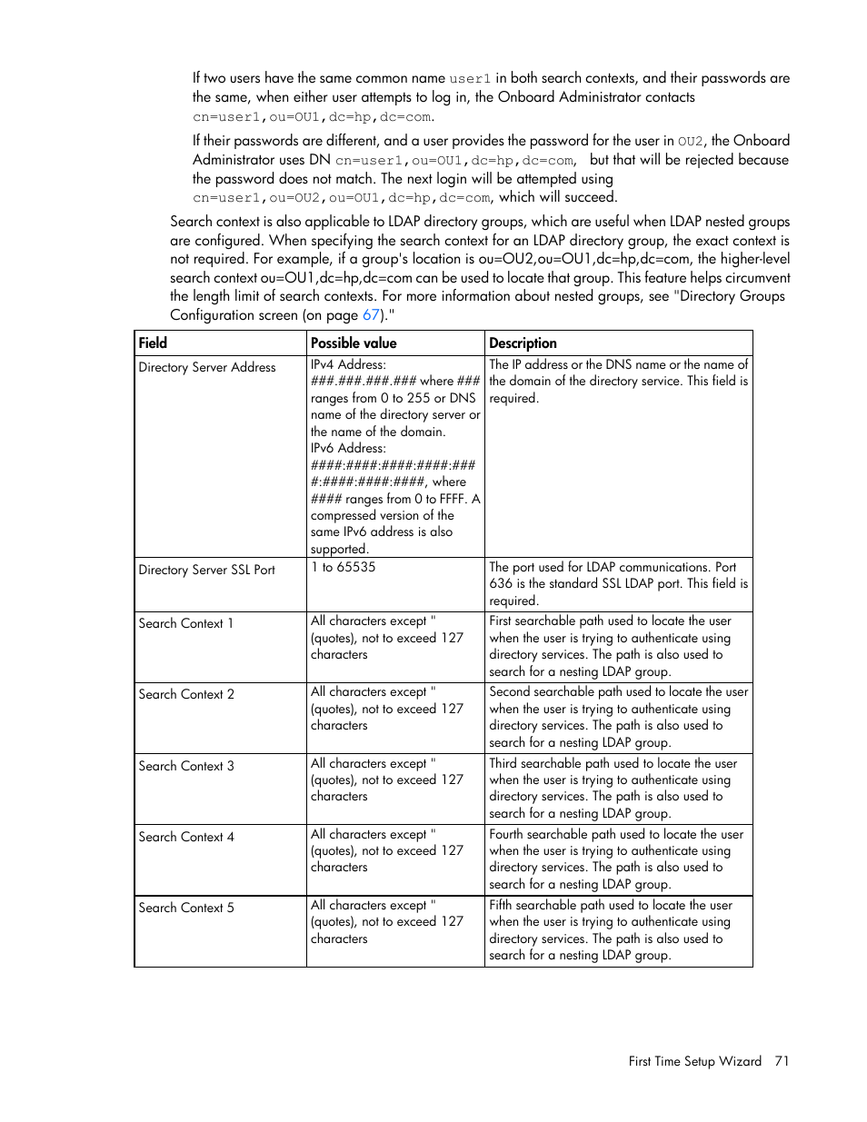 HP Onboard Administrator User Manual | Page 71 / 347