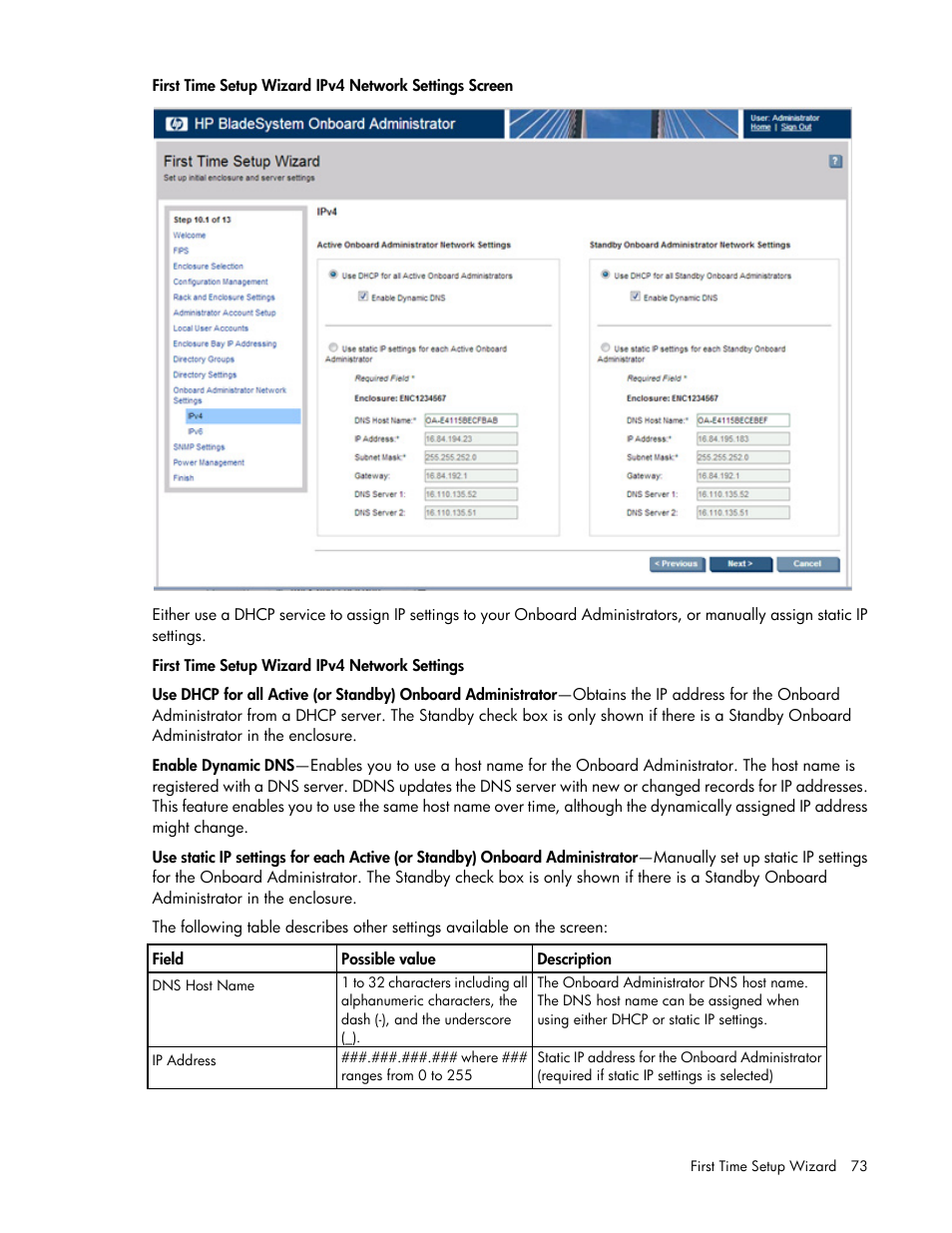 HP Onboard Administrator User Manual | Page 73 / 347