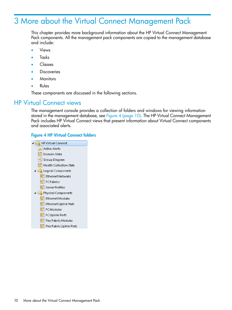 3 more about the virtual connect management pack, Hp virtual connect views | HP OneView for Microsoft System Center User Manual | Page 10 / 41