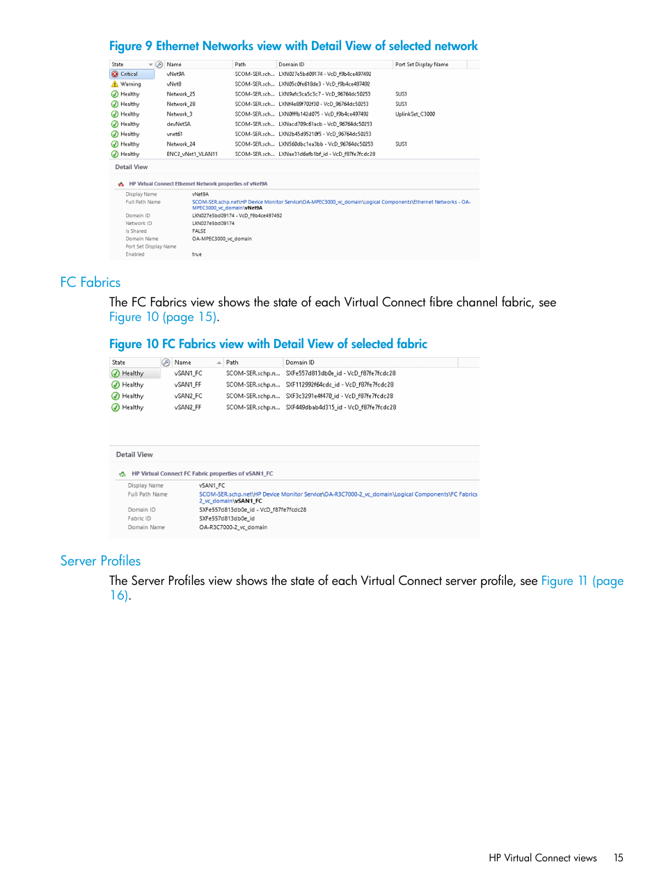 Fc fabrics, Server profiles, Fc fabrics server profiles | HP OneView for Microsoft System Center User Manual | Page 15 / 41