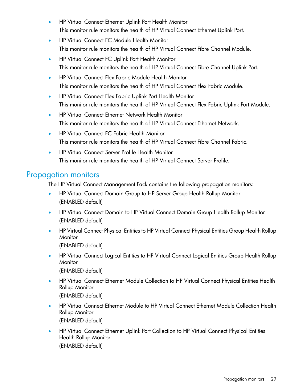 Propagation monitors | HP OneView for Microsoft System Center User Manual | Page 29 / 41