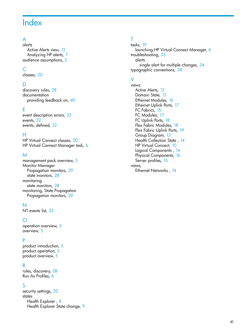 Index | HP OneView for Microsoft System Center User Manual | Page 41 / 41