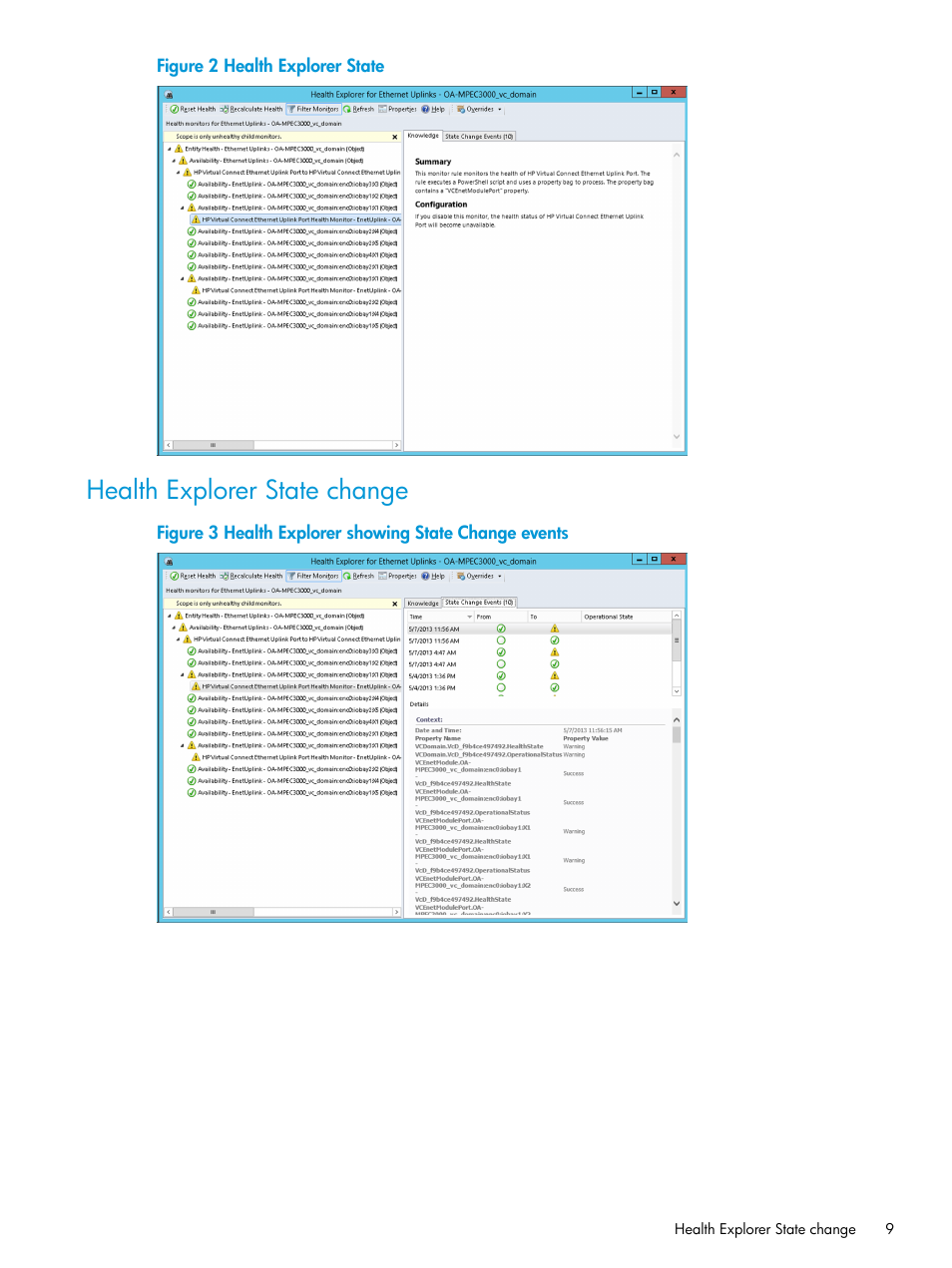 Health explorer state change | HP OneView for Microsoft System Center User Manual | Page 9 / 41