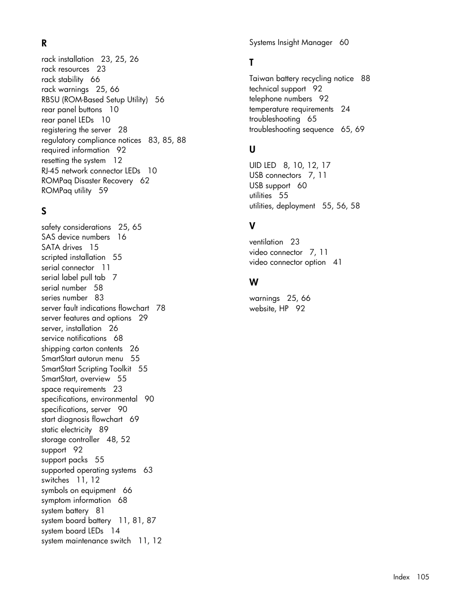 HP ProLiant DL320 G5 Server User Manual | Page 105 / 105