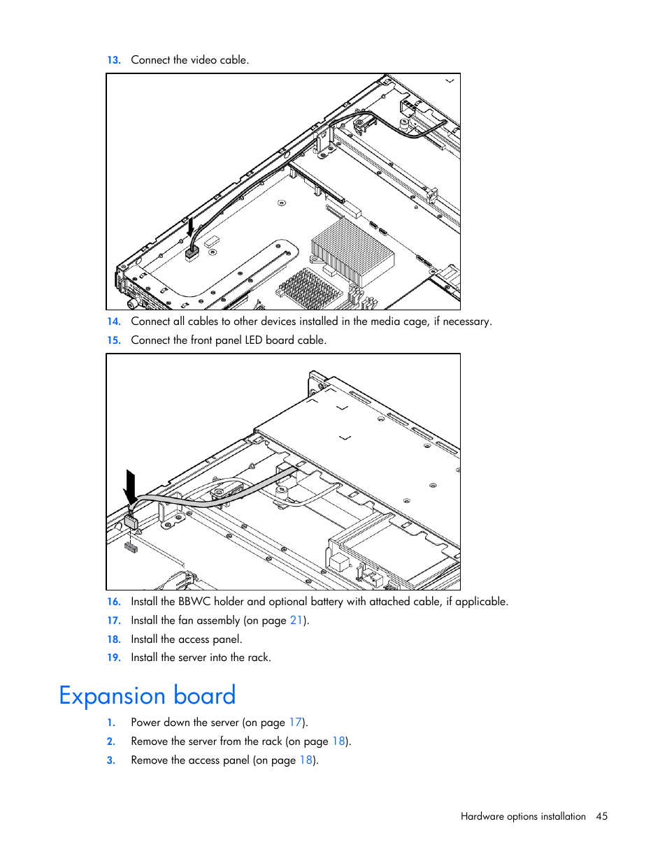 Expansion board | HP ProLiant DL320 G5 Server User Manual | Page 45 / 105