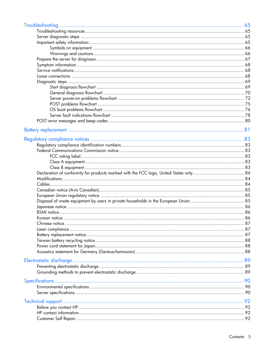 HP ProLiant DL320 G5 Server User Manual | Page 5 / 105