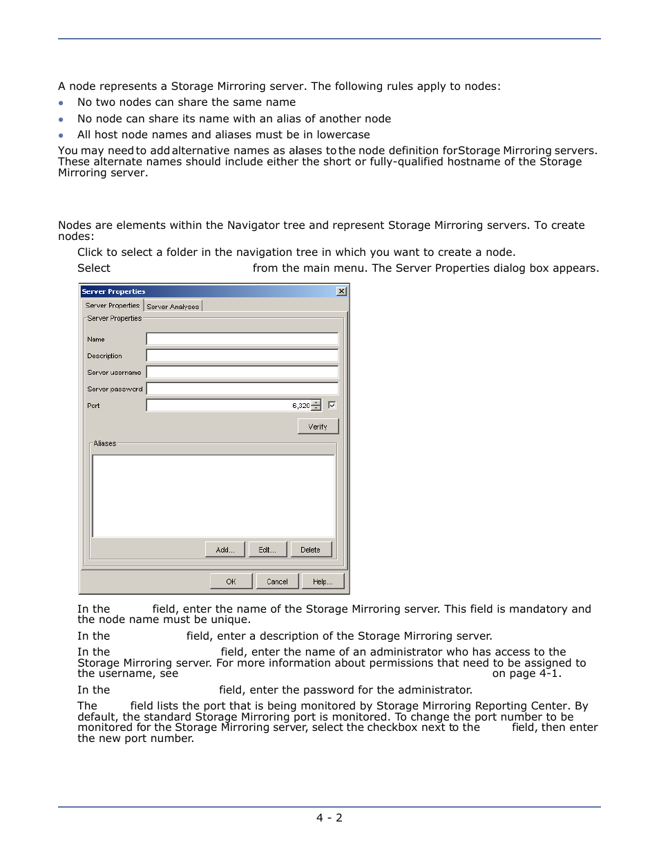 Creating nodes, Assigning nodes, Creating nodes -2 | Assigning nodes -2, Configuring nodes | HP Storage Mirroring Software User Manual | Page 17 / 63