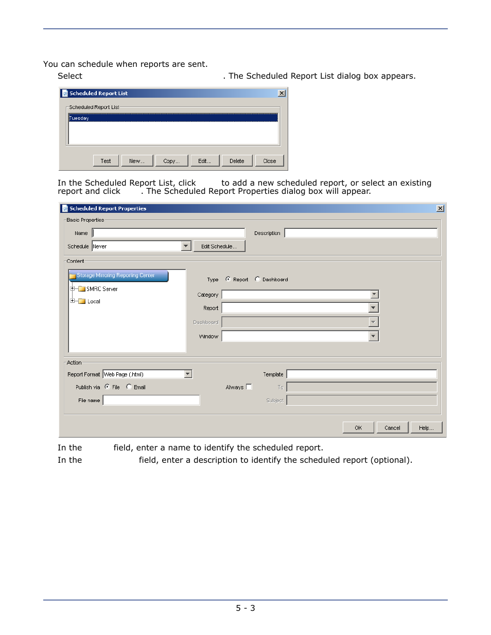 Scheduling email reports, Scheduling email reports -3 | HP Storage Mirroring Software User Manual | Page 22 / 63