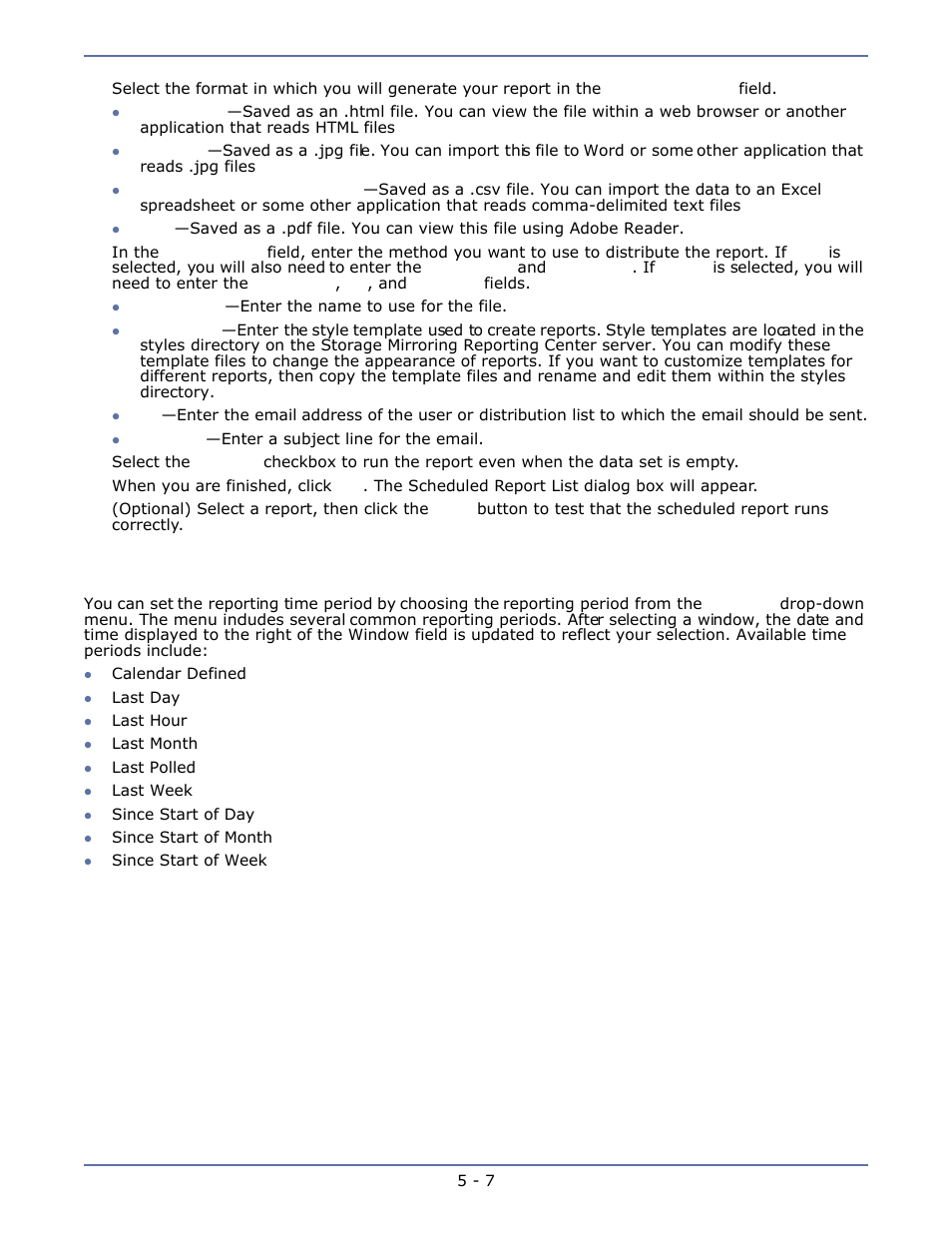 Selecting a reporting time period, Selecting a reporting time period -7 | HP Storage Mirroring Software User Manual | Page 26 / 63