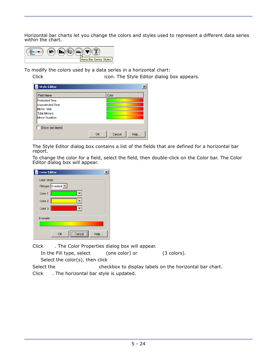 Horizontal bar series styles, Horizontal bar series styles -24 | HP Storage Mirroring Software User Manual | Page 43 / 63