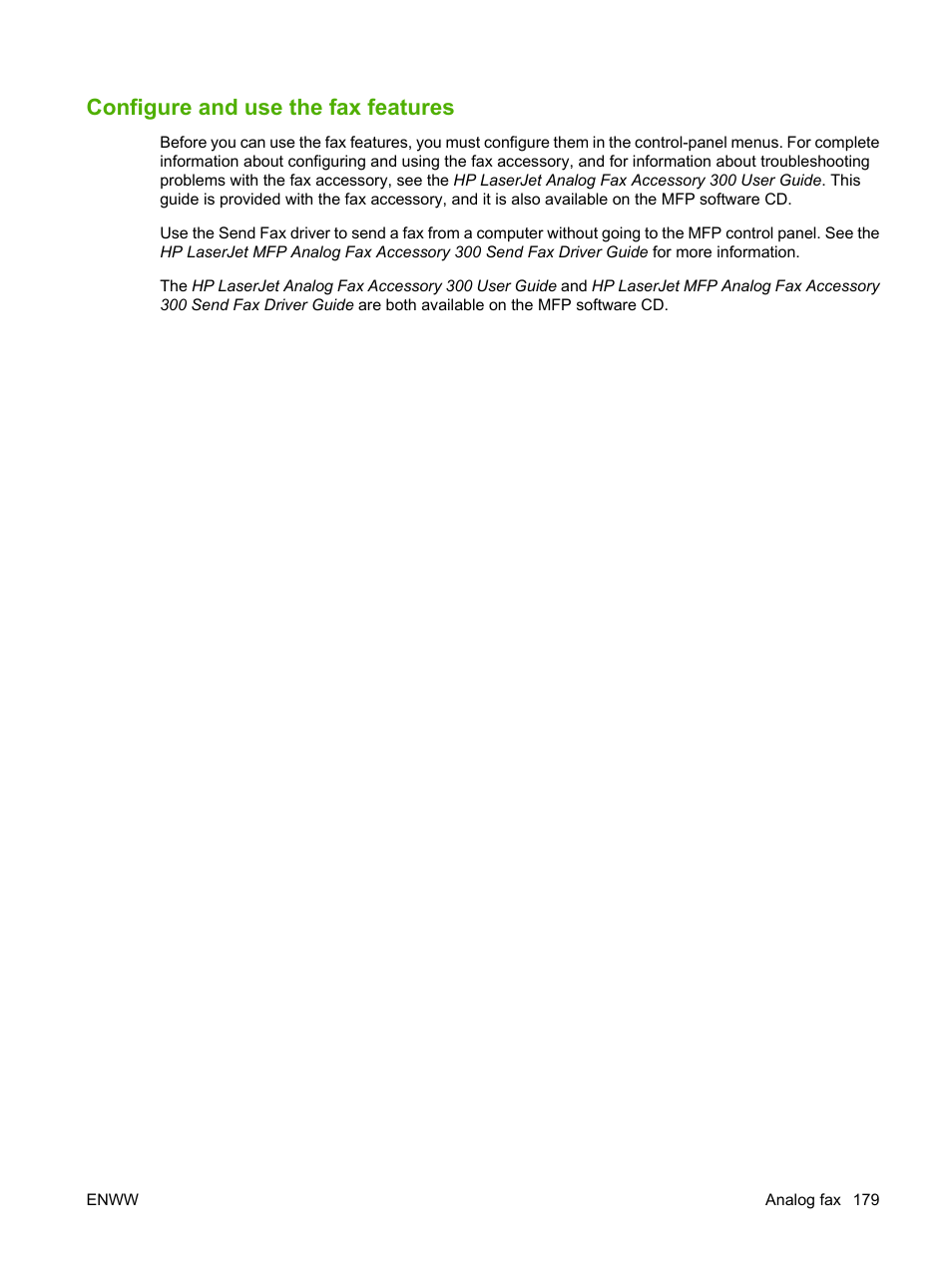 Configure and use the fax features | HP Color LaserJet CM4730 Multifunction Printer series User Manual | Page 195 / 370