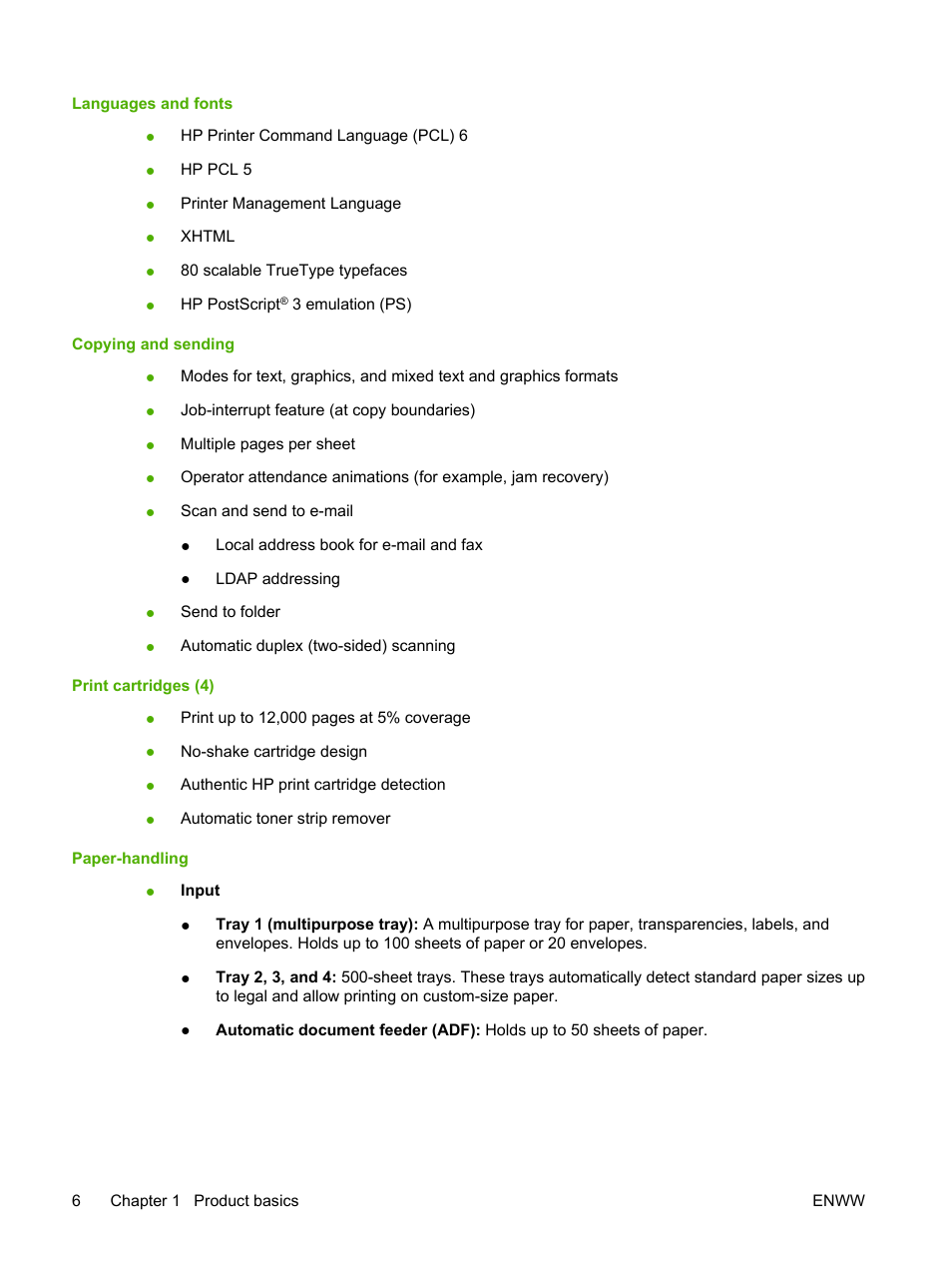 HP Color LaserJet CM4730 Multifunction Printer series User Manual | Page 22 / 370