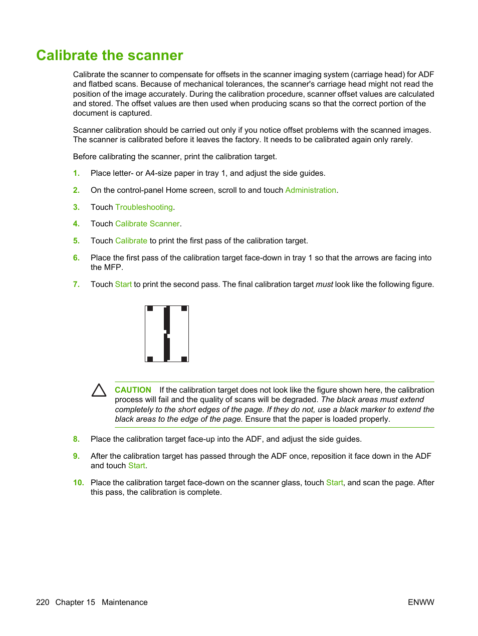 Calibrate the scanner | HP Color LaserJet CM4730 Multifunction Printer series User Manual | Page 236 / 370