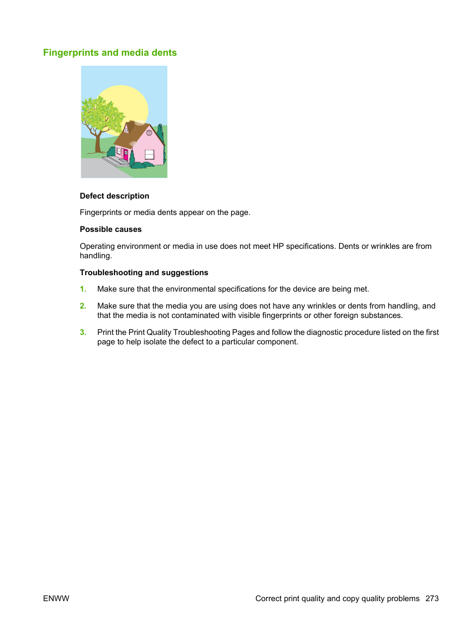 Fingerprints and media dents | HP Color LaserJet CM4730 Multifunction Printer series User Manual | Page 289 / 370