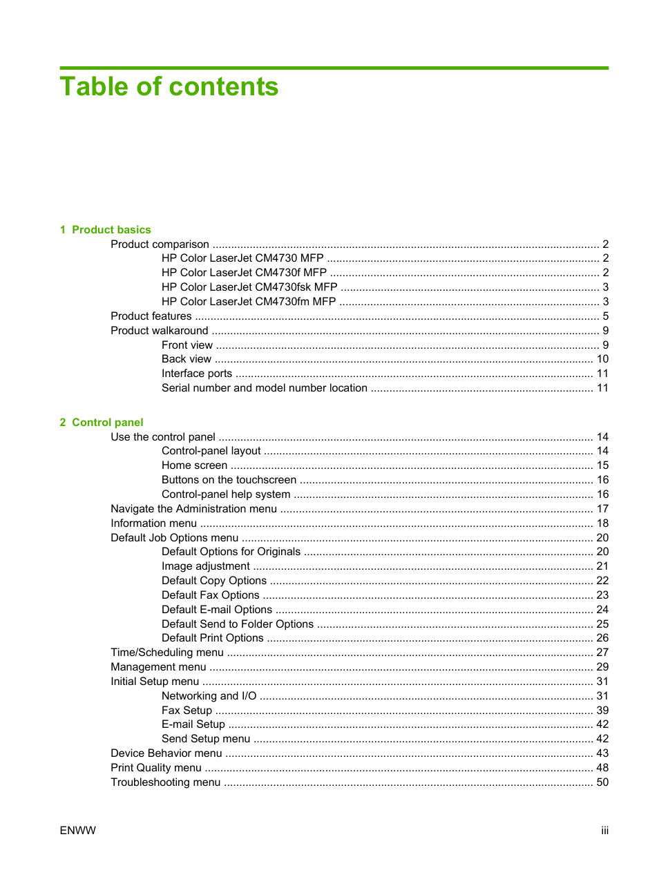 HP Color LaserJet CM4730 Multifunction Printer series User Manual | Page 5 / 370