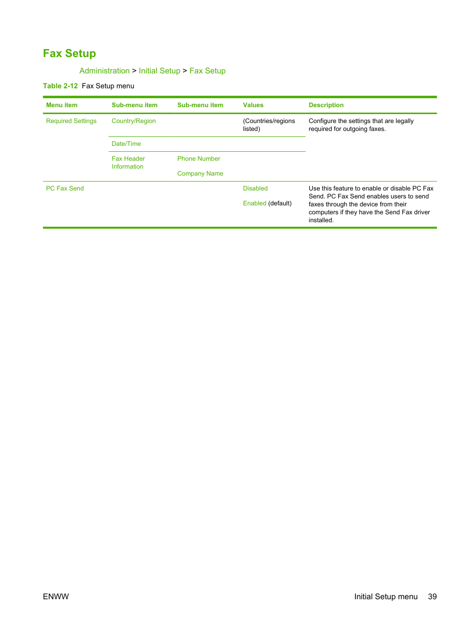 Fax setup | HP Color LaserJet CM4730 Multifunction Printer series User Manual | Page 55 / 370