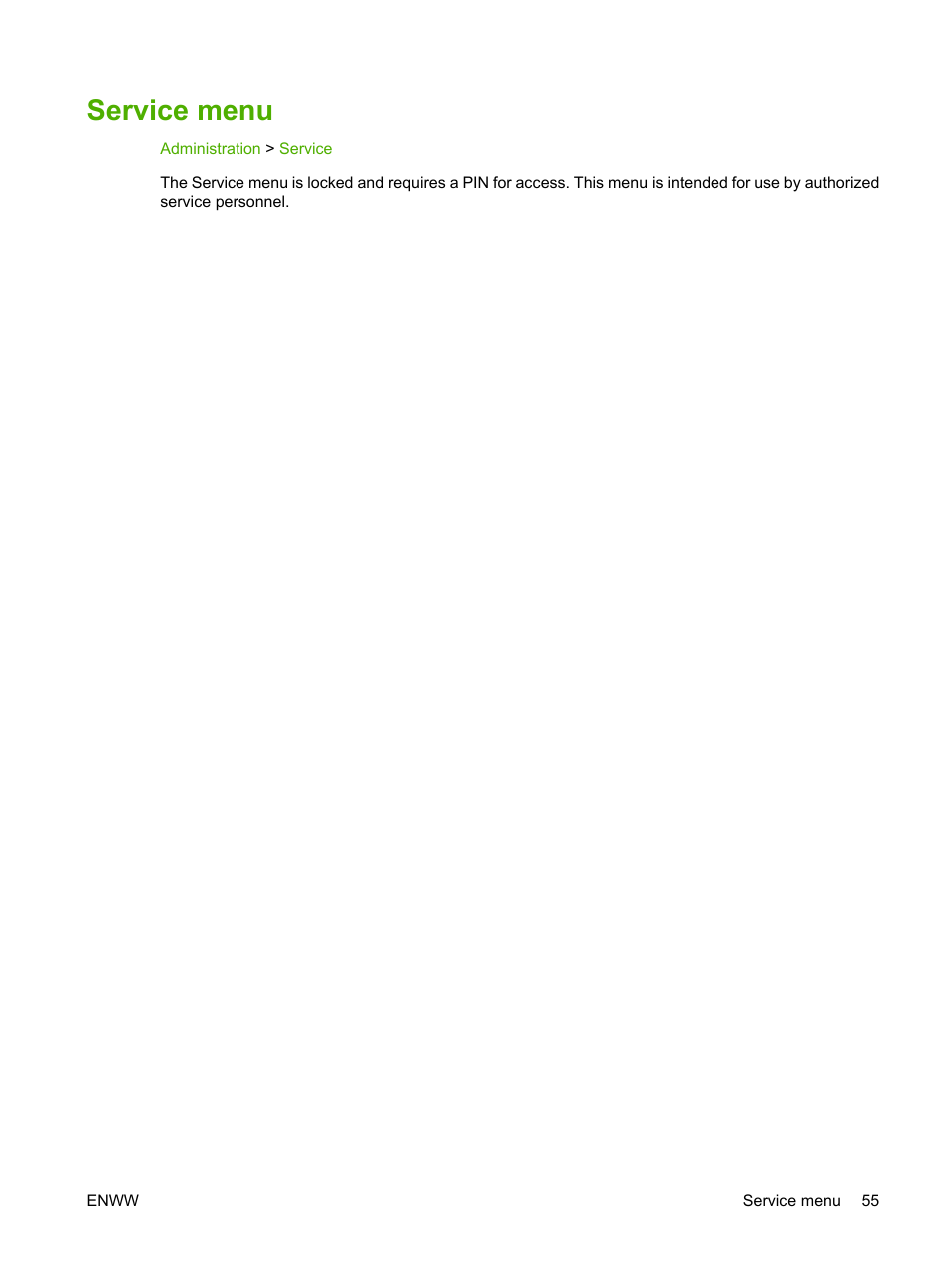 Service menu | HP Color LaserJet CM4730 Multifunction Printer series User Manual | Page 71 / 370