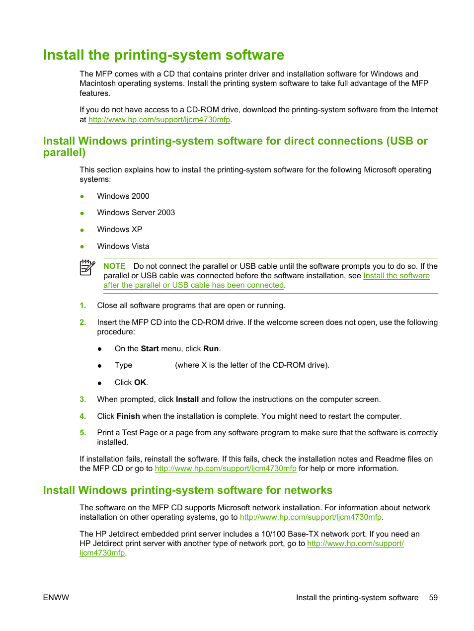 Install the printing-system software | HP Color LaserJet CM4730 Multifunction Printer series User Manual | Page 75 / 370