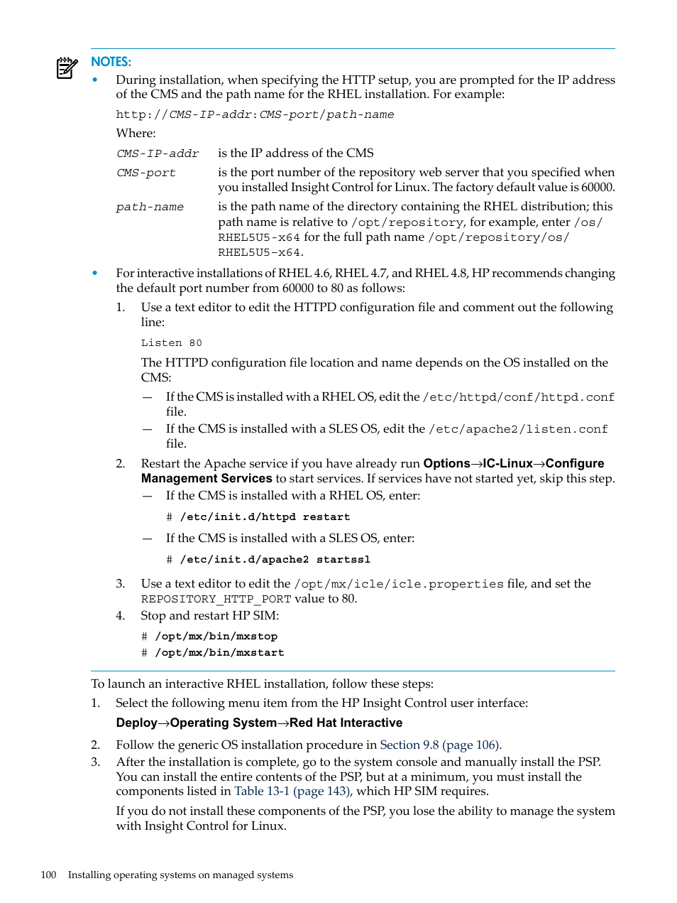 HP Insight Control Software for Linux User Manual | Page 100 / 288