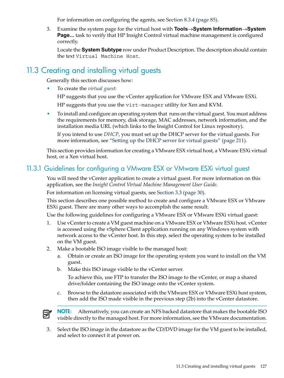 3 creating and installing virtual guests | HP Insight Control Software for Linux User Manual | Page 127 / 288