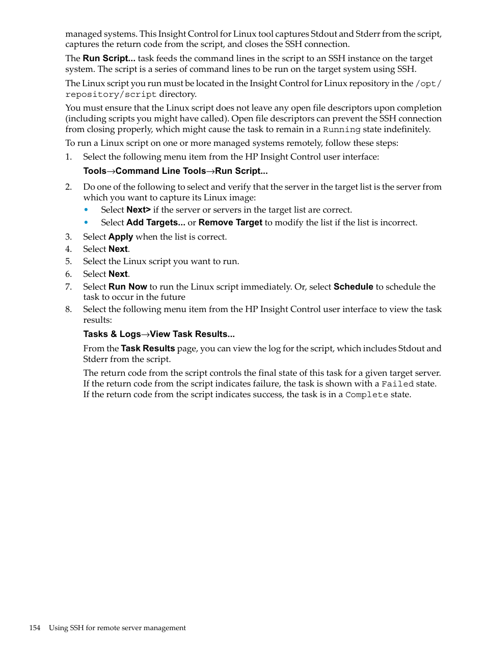 HP Insight Control Software for Linux User Manual | Page 154 / 288