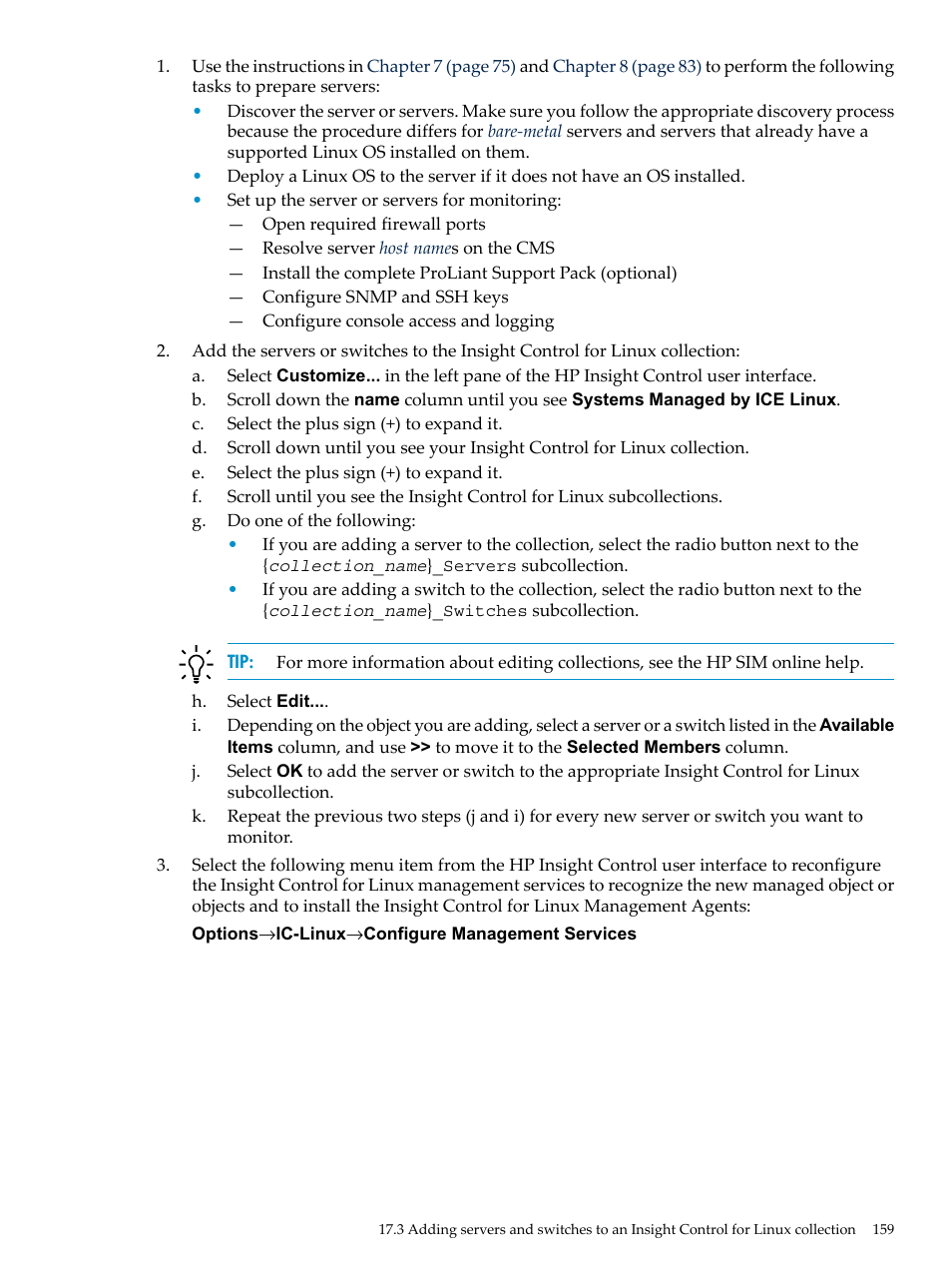 HP Insight Control Software for Linux User Manual | Page 159 / 288