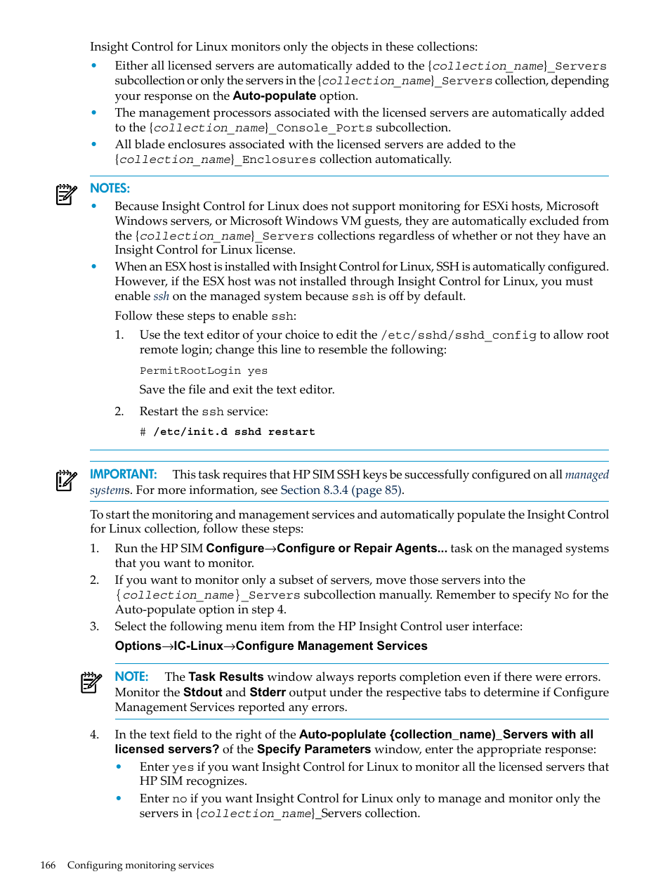 HP Insight Control Software for Linux User Manual | Page 166 / 288