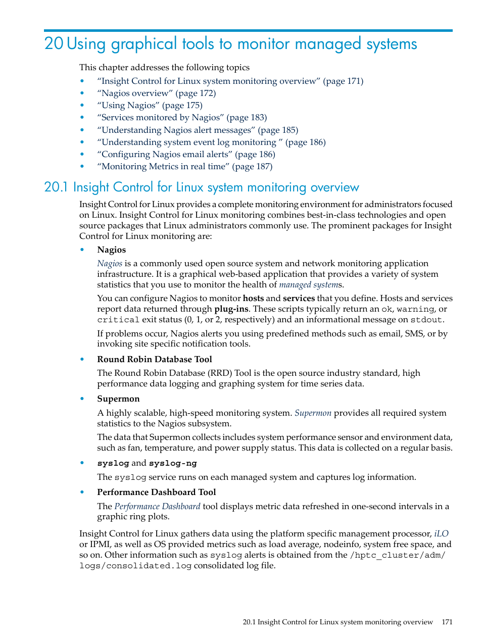 HP Insight Control Software for Linux User Manual | Page 171 / 288