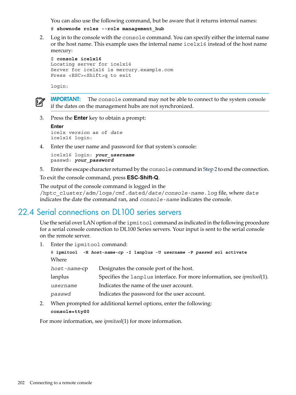 4 serial connections on dl100 series servers | HP Insight Control Software for Linux User Manual | Page 202 / 288