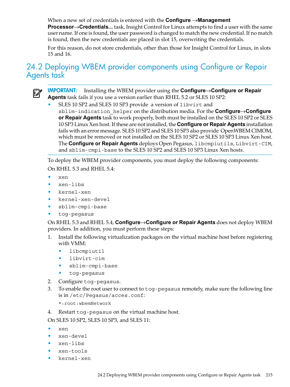 HP Insight Control Software for Linux User Manual | Page 215 / 288