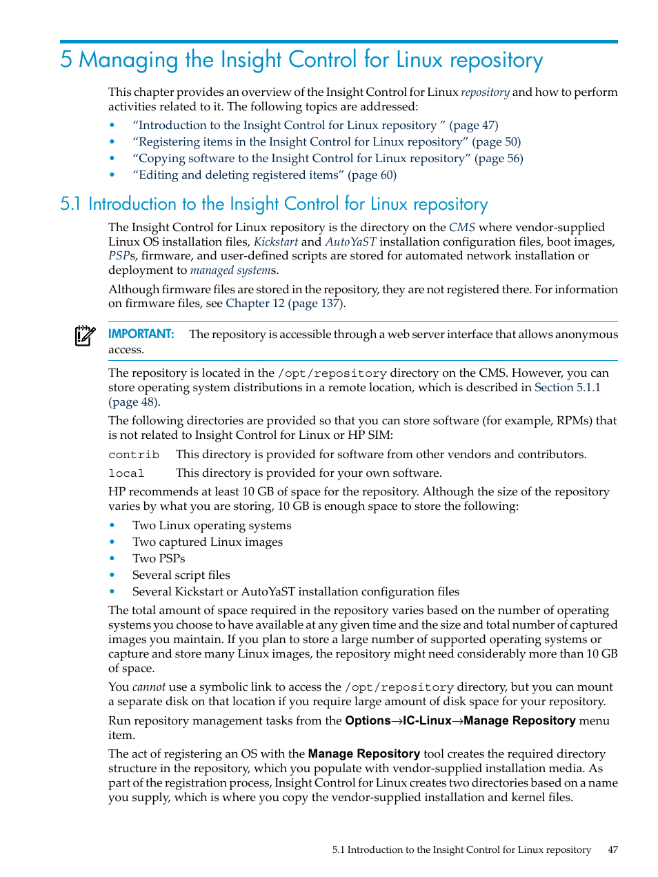 HP Insight Control Software for Linux User Manual | Page 47 / 288