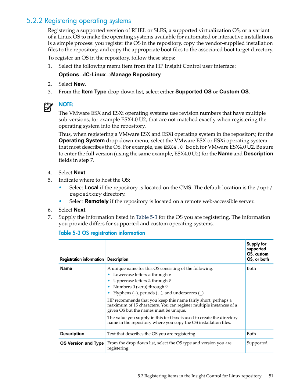 2 registering operating systems | HP Insight Control Software for Linux User Manual | Page 51 / 288