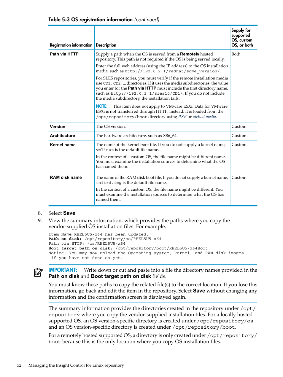 HP Insight Control Software for Linux User Manual | Page 52 / 288