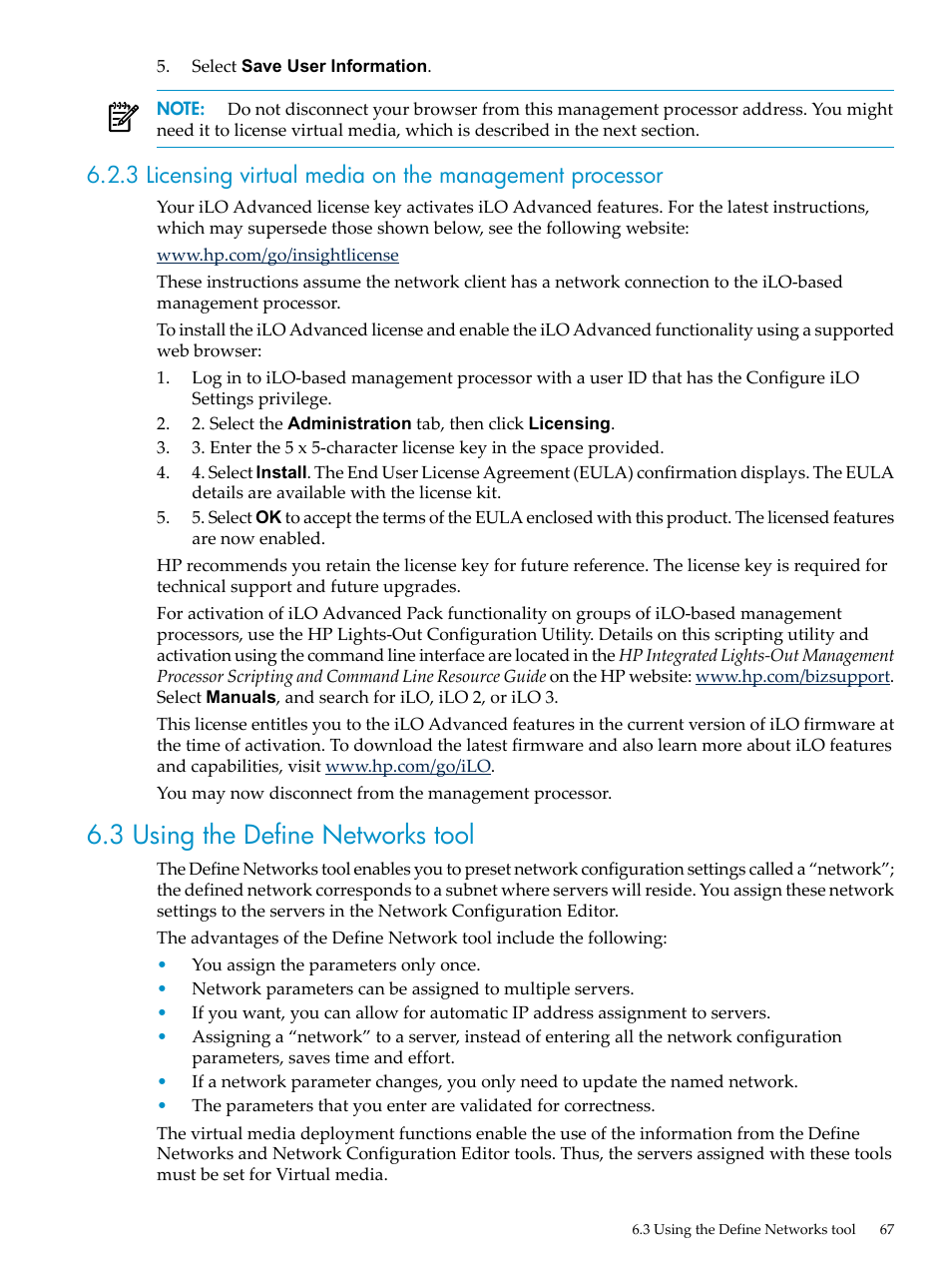 3 using the define networks tool | HP Insight Control Software for Linux User Manual | Page 67 / 288