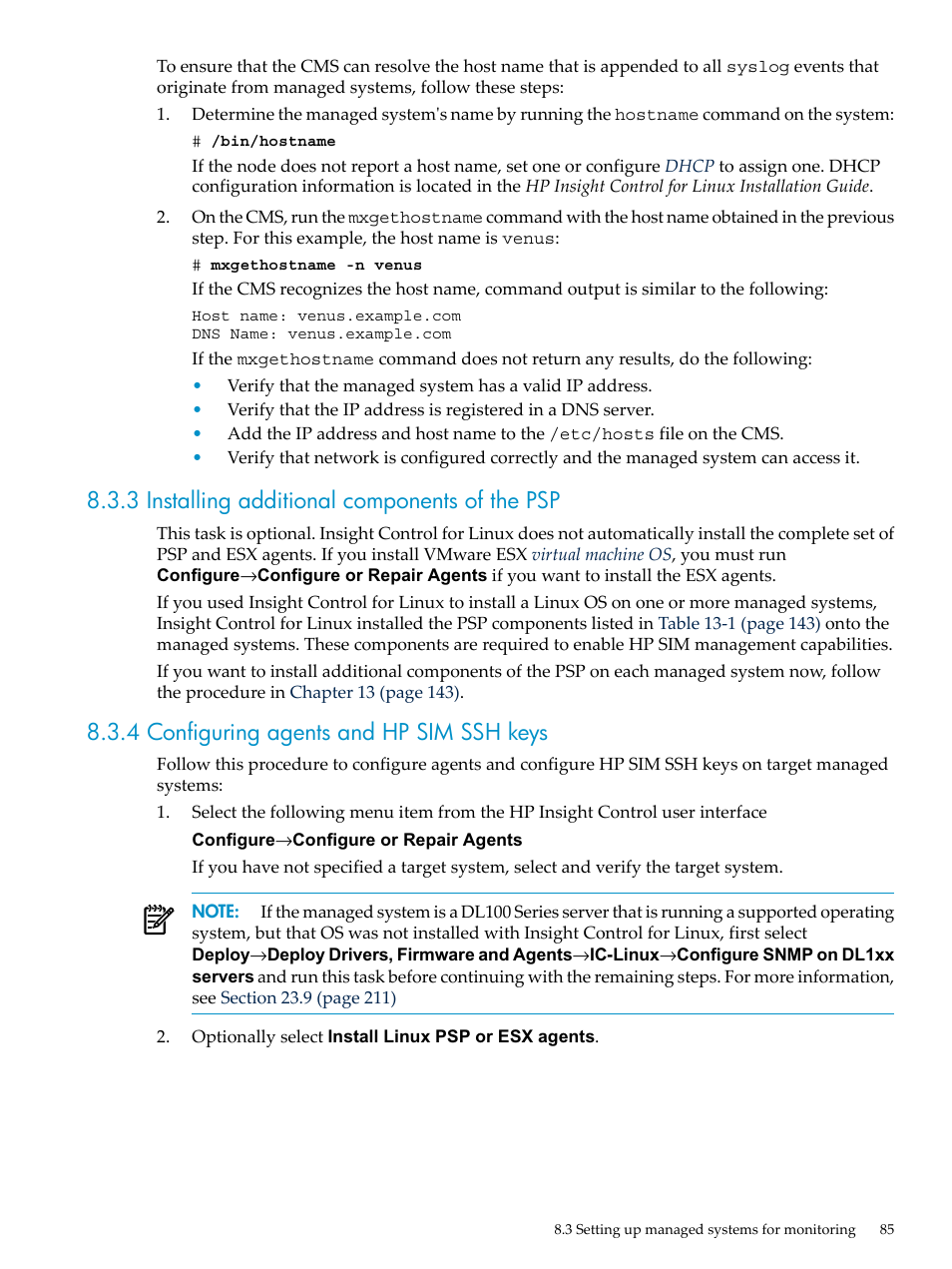 3 installing additional components of the psp, 4 configuring agents and hp sim ssh keys | HP Insight Control Software for Linux User Manual | Page 85 / 288