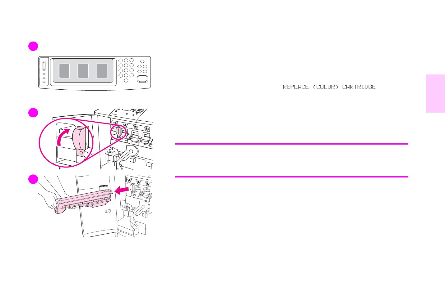 Replacing the print cartridges | HP Color LaserJet 9500 Multifunction Printer series User Manual | Page 209 / 354