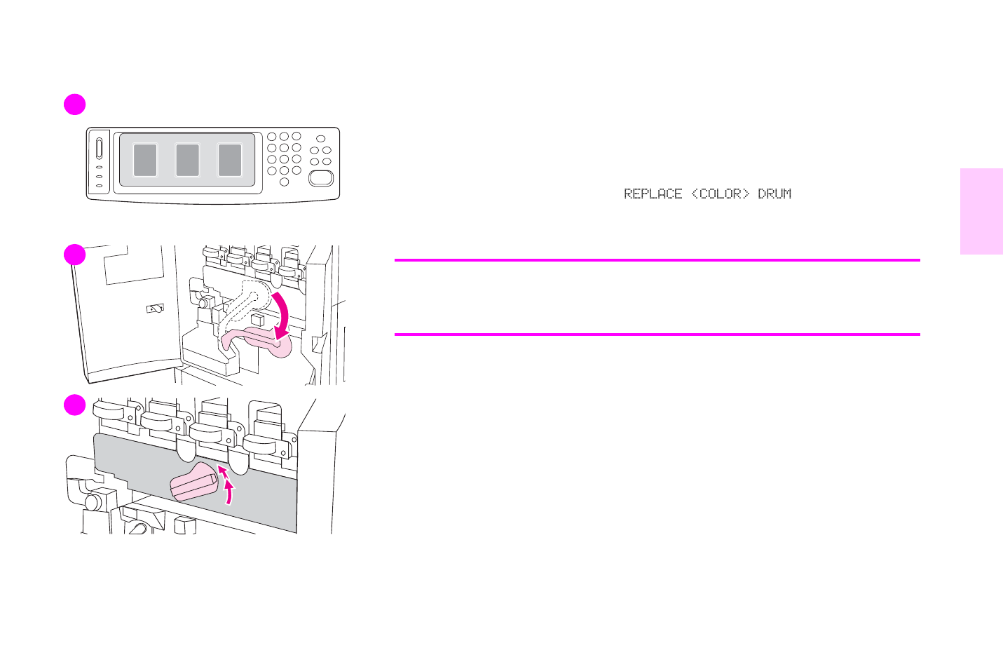 Replacing the image drums, 8replacing the image drums | HP Color LaserJet 9500 Multifunction Printer series User Manual | Page 213 / 354