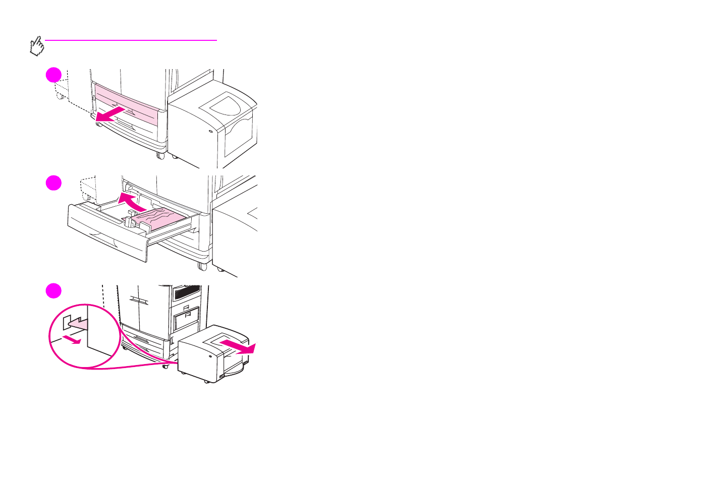 Jam in tray 2 or tray 3 | HP Color LaserJet 9500 Multifunction Printer series User Manual | Page 260 / 354