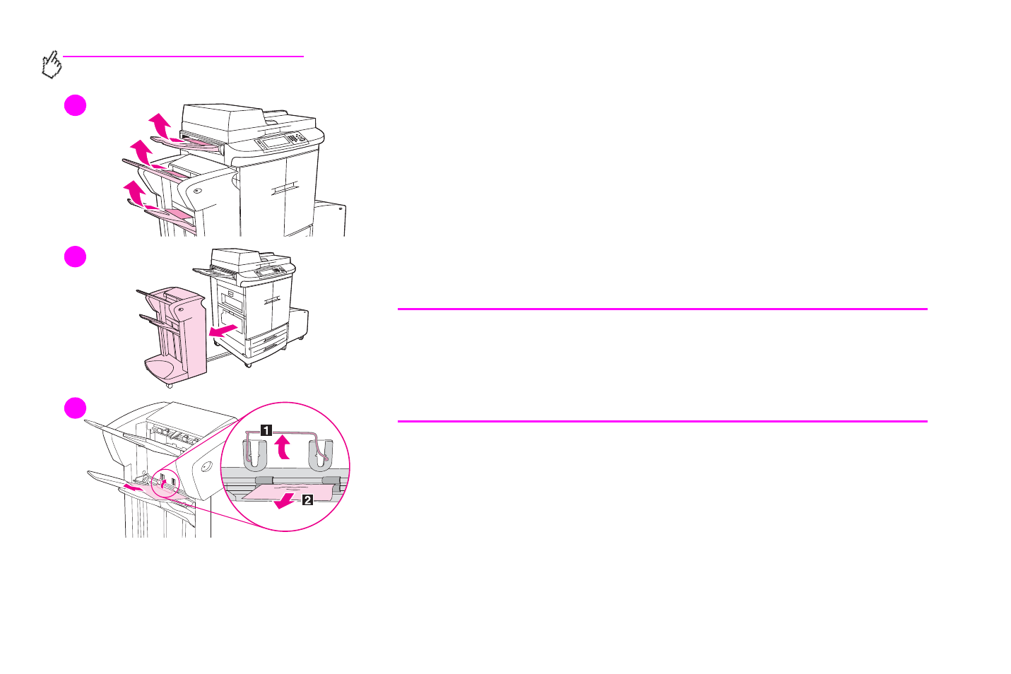 Jam in the stacker or stapler/stacker | HP Color LaserJet 9500 Multifunction Printer series User Manual | Page 282 / 354