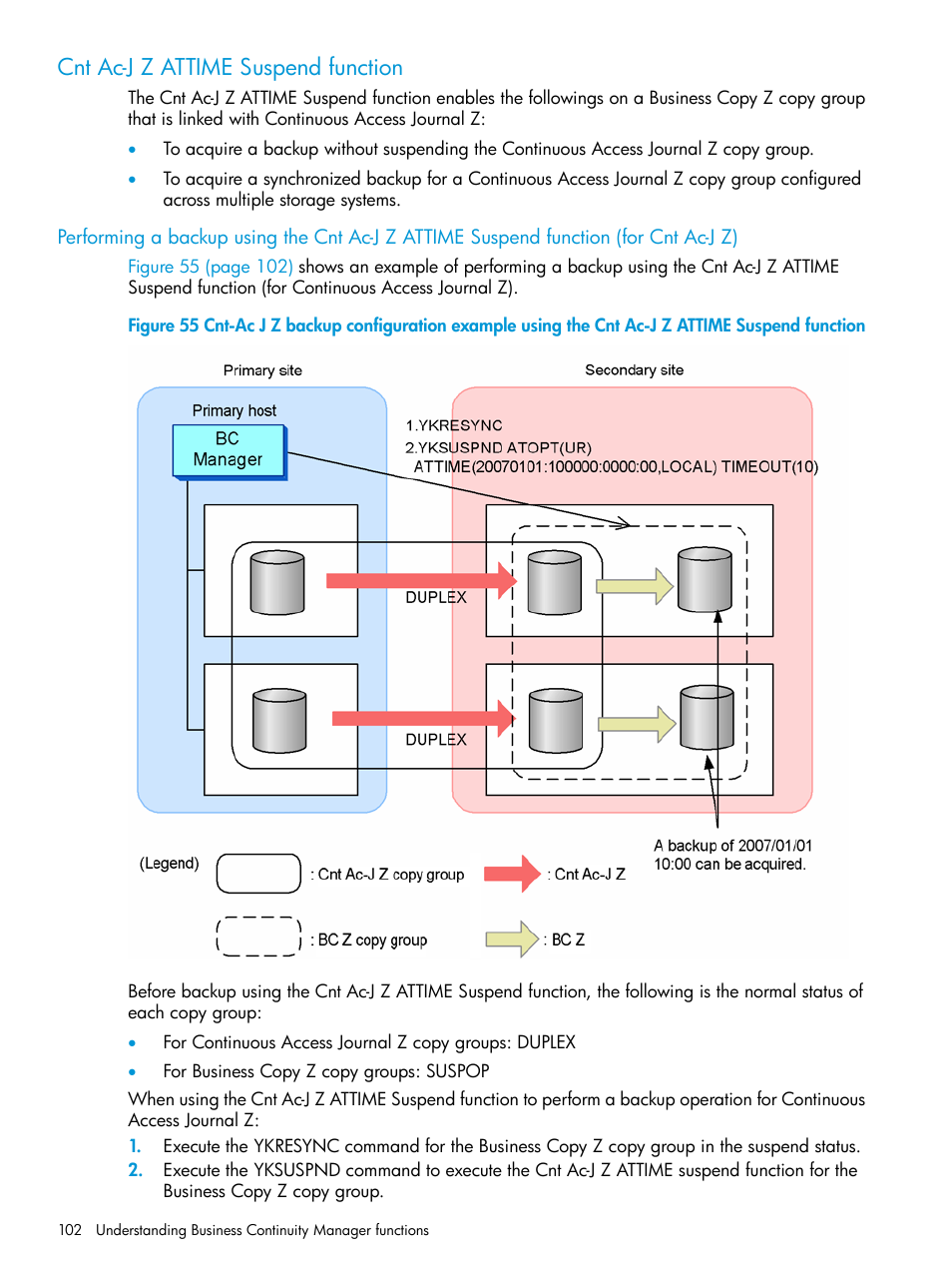Cnt ac-j z attime suspend function | HP XP P9500 Storage User Manual | Page 102 / 773