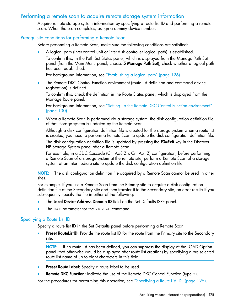 Specifying a route list id | HP XP P9500 Storage User Manual | Page 125 / 773