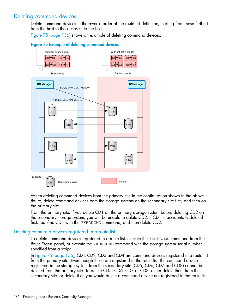 Deleting command devices | HP XP P9500 Storage User Manual | Page 136 / 773