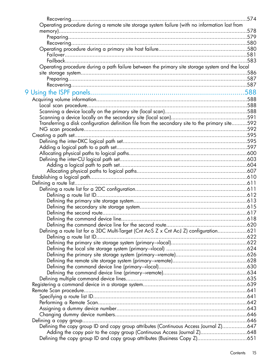 9 using the ispf panels | HP XP P9500 Storage User Manual | Page 15 / 773