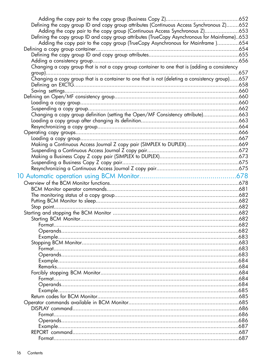 10 automatic operation using bcm monitor | HP XP P9500 Storage User Manual | Page 16 / 773