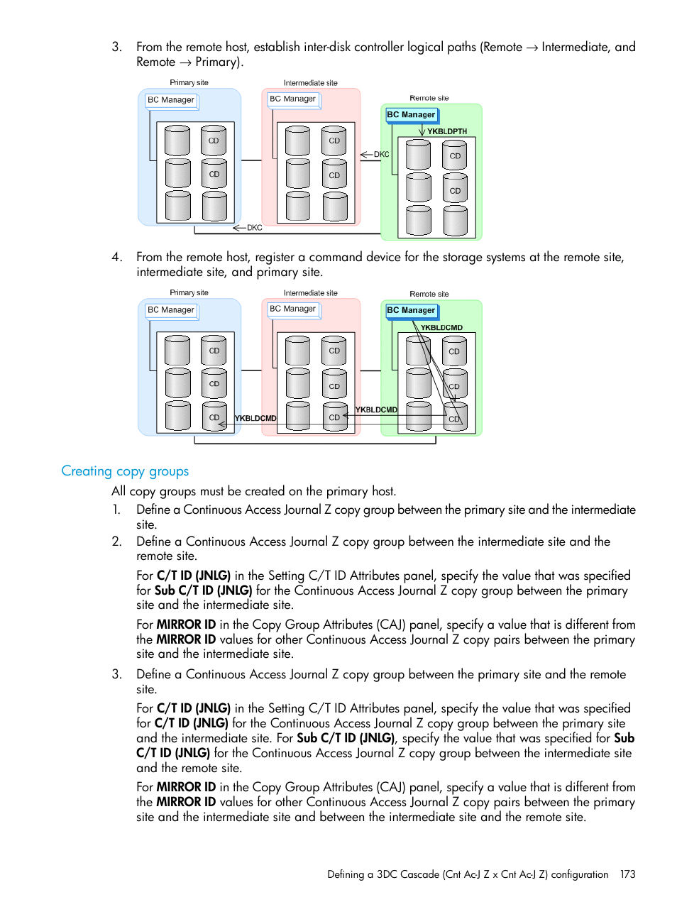 Creating copy groups | HP XP P9500 Storage User Manual | Page 173 / 773