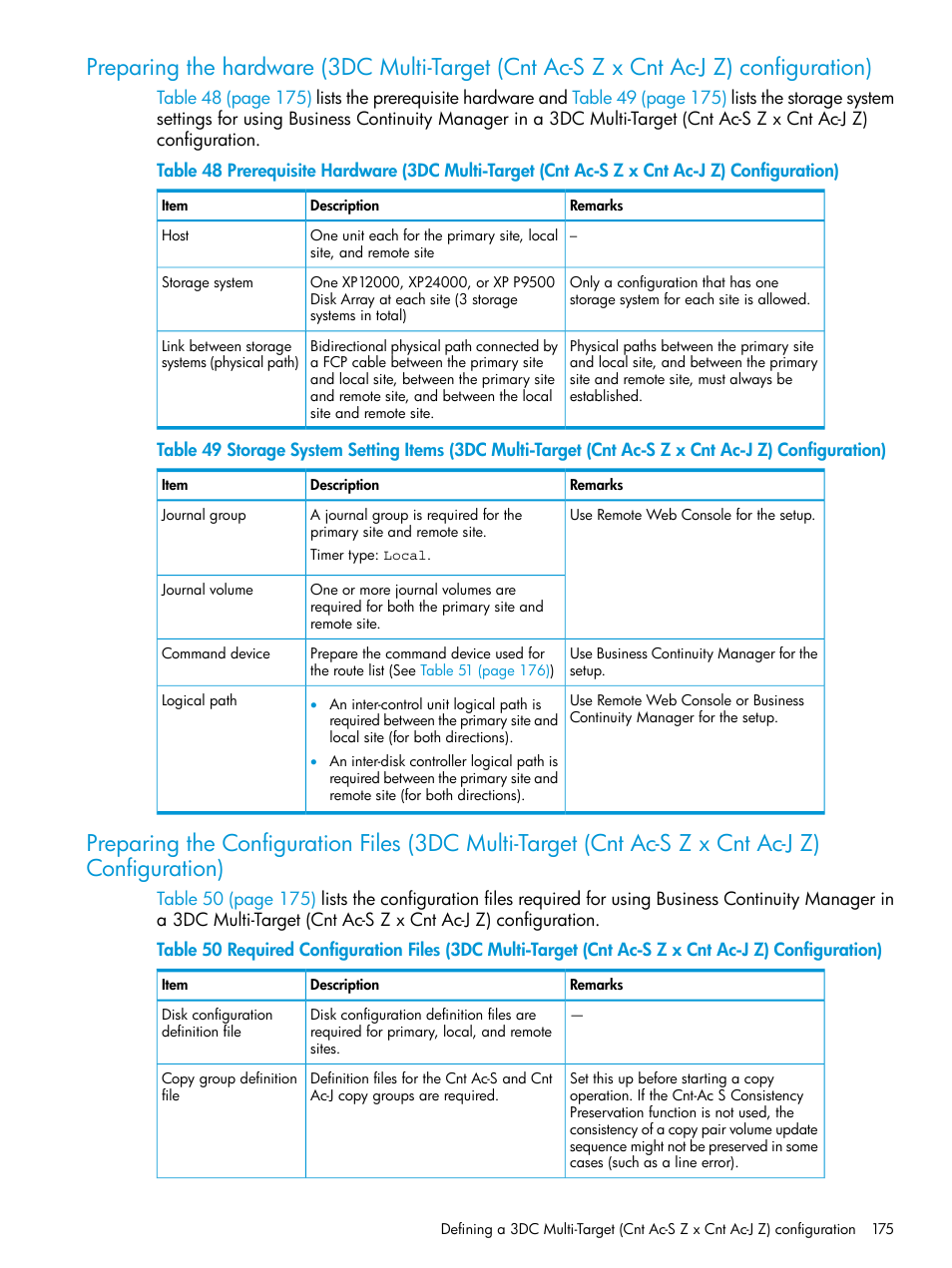 Preparing the hardware (3dc, Multi-target (cnt ac-s | HP XP P9500 Storage User Manual | Page 175 / 773