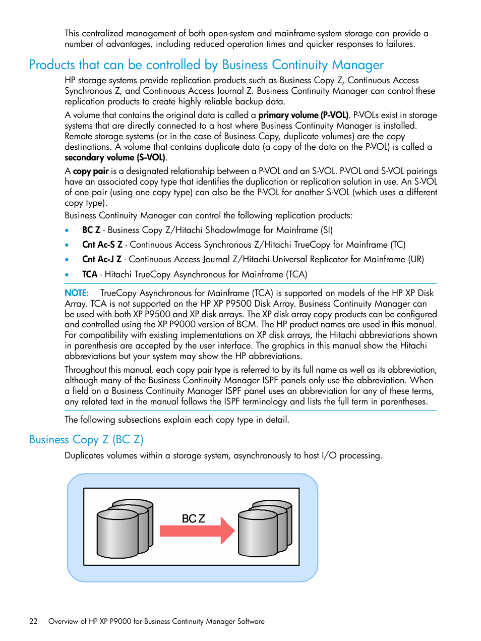 Business copy z (bc z) | HP XP P9500 Storage User Manual | Page 22 / 773